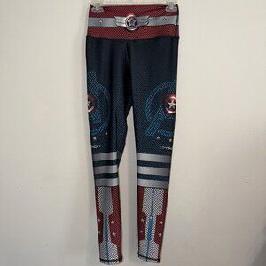 Drakon Captain America Leggings Workout Compression Womens One Size Thick Marvel